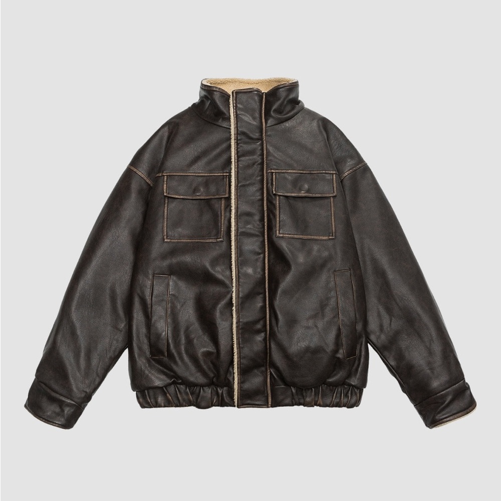 Retro Neutral Lamb Fur Loose Leather Jacket